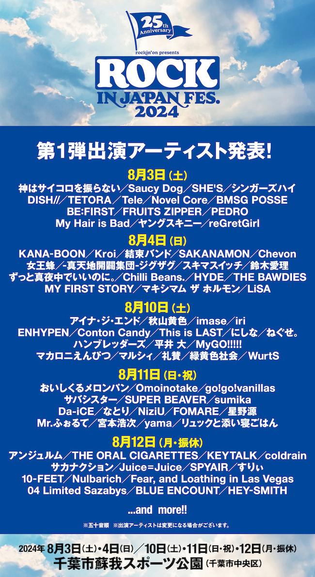 ROCK IN JAPAN FES. 8月4日(土)8月4日入場券2枚駐車券1枚